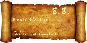 Bauch Bálint névjegykártya